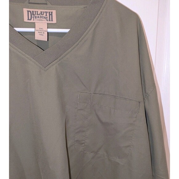 Duluth Trading Men's Size 3X Olive V neck Windshirt Windbreaker Jacket Pullover - Picture 4 of 5